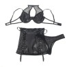 SUBBLIME - 957582 CONJUNTO SUJETADOR Y FALDA DE CUERO NEGRO S/M