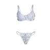 SUBBLIME - 957629 CONJUNTO SUJETADOR Y PANTIES CON BORDADOS DE FLORES CELESTE S/M
