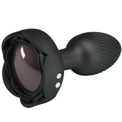 PRETTY LOVE - OLMAN ANAL PLUG WITH  LED LIGHT BLACK 8.8 CM