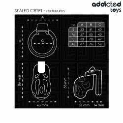 ADDICTED TOYS LOCKED - SEALED CRYPT PENIS CAGE 8 CM