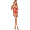 PASSION - BS114 BODYSTOCKING REJILLA ROJO