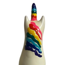CONDOMERIE - PRESERVATIVO DECORATIVO PINTADO A MANO ARCOÍRIS UNICORNIO