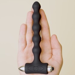 ROCKS- OFF - PETITE SENSATIONS PEARLS ANAL PLUG VIBRATOR BLACK