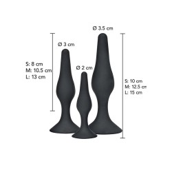 TOYJOY - ANAL PLAY CURVY COMPANIONS ANAL PLUG 3 PIECES BLACK