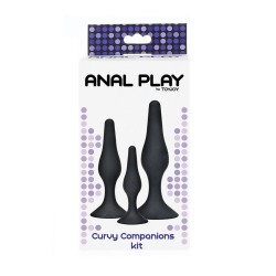TOYJOY - ANAL PLAY CURVY COMPANIONS PLUG ANAL 3 PIEZAS NEGRO