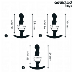 ADDICTED TOYS - SET OF 3 ANAL PLUG SILICONE MODEL 1
