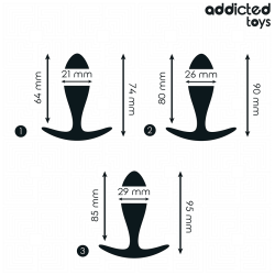ADDICTED TOYS - SET OF 3 ANAL PLUG SILICONE MODEL 2