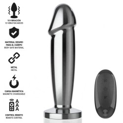 INTENSE - PLUG ANAL 10 VIBRACIONES METAL EN FORMA DE DILDO CON CONTROL REMOTO M