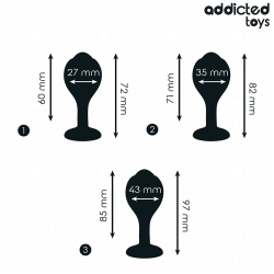 ADDICTED TOYS - SET OF 3 ANAL PLUG SILICONE WITH JEWEL