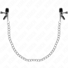 KINK - PINZAS PARA PEZONES PLANAS NEGRO CON CADENA PLATEADO 34 CM