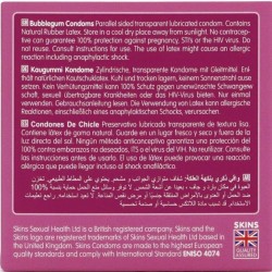 SKINS - PRESERVATIVOS PREMIUM SABOR CHICLE PACK 4