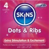 SKINS - DOTS  RIBS PREMIUM CONDOMS PACK 4
