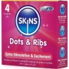 SKINS - DOTS  RIBS PRESERVATIVOS PREMIUM PACK 4