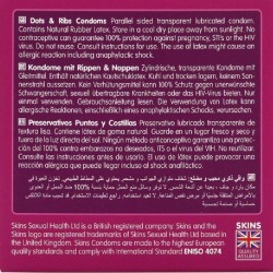 SKINS - DOTS  RIBS PRESERVATIVOS PREMIUM PACK 4