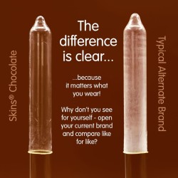 SKINS - PRESERVATIVOS PREMIUM SABOR CHOCOLATE PACK 4