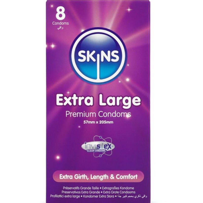 SKINS - TAMAÑO XL PRESERVATIVOS PREMIUM PACK 8