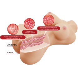 CRAZY BULL - HETTY TORSO FEMENINO REALISTA VAGINA Y ANAL 1.9 KG