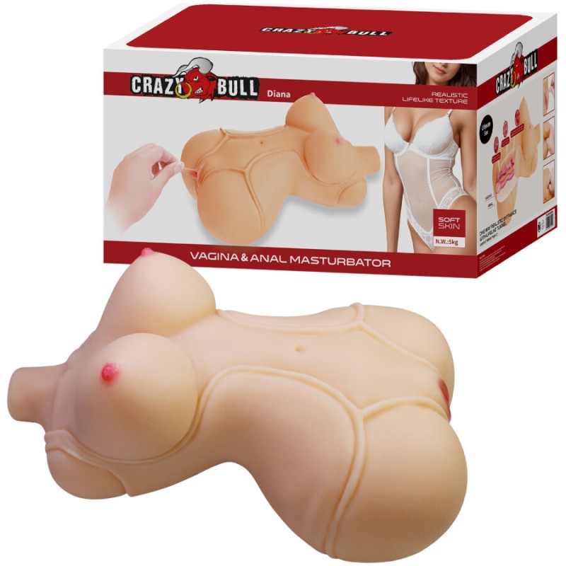 CRAZY BULL - DIANA TORSO FEMENINO REALISTA VAGINA Y ANAL 5 KG