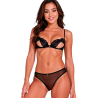 PASSION - INTIMARI BRA + PANTIES SET BLACK S/M