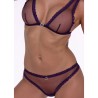 PASSION - BELISSANA BRA + THONG SET VIOLET L/XL