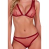 PASSION - BELISSANA BRA + THONG SET BURGUNDY L/XL