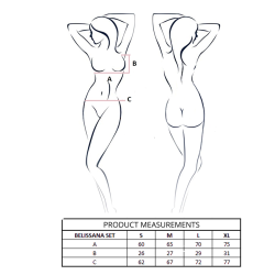 PASSION - BELISSANA BRA + THONG SET BURGUNDY L/XL