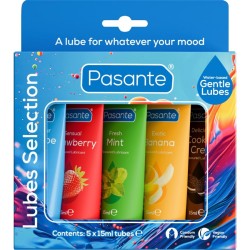 PASANTE - PACK LUBRICANTES SABORES VARIADOS 5 UDS X 15 ML