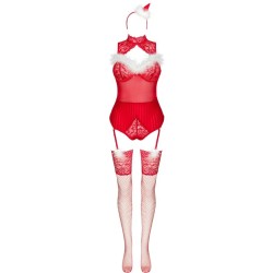 LIVCO CORSETTI FASHION - LIMPID SNOWFLAKES LC 90604 BODY + MEDIAS + DIADEMA NAVIDEÑA S/M
