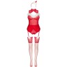 LIVCO CORSETTI FASHION - LIMPID SNOWFLAKES LC 90604 BODY + MEDIAS + DIADEMA NAVIDEÑA S/M