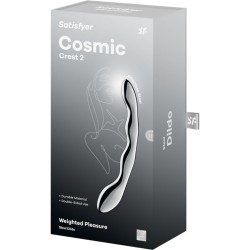 SATISFYER - COSMIC CREST 2 DILDO ACERO INOXIDABLE DOBLE USO