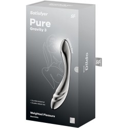 SATISFYER - PURE GRAVITY 3 DILDO ACERO INOXIDABLE DOBLE USO