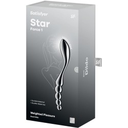 SATISFYER - STAR FORCE 1 DILDO ACERO INOXIDABLE DOBLE USO
