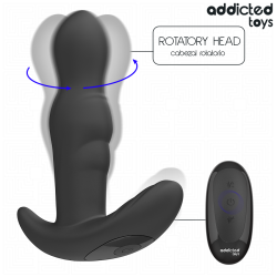 ADDICTED TOYS - PLUG ANAL VIBRADOR ROTATORIO CONTROL REMOTO