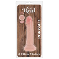 GET REAL - DELUXE THICK DOUBLE-DENSITY TPE DONG 18 CM