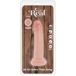 GET REAL - DILDO DELUXE DONG GRUESO DE DOBLE DENSIDAD TPE 23 CM
