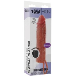 GET REAL - HYDRATED SKIN SILICONE VIBRATING PENIS SLEEVE CARAMEL 20 CM