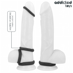 ADDICTED TOYS - TEXTURED COCK RING SET 4 SIZES