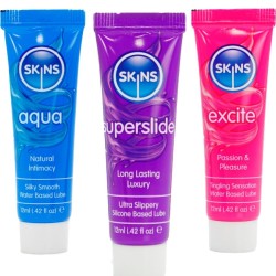 SKINS - VITAL LUBES KIT AQUA, SUPERSLIDE  EXCITE LUBRICANTS 3 x 12 ML