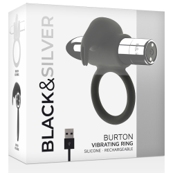 BLACKSILVER - BURTON RECHARGEABLE RING 10 VIBRATION MODES