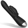 BLACKSILVER - DJ. ADAM RECHARGEABLE SILICONE RABBIT STIMULATOR BLACK