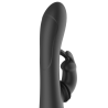 BLACKSILVER - DJ. ADAM RECHARGEABLE SILICONE RABBIT STIMULATOR BLACK