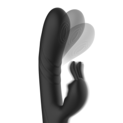 BLACKSILVER - JAMIE RECHARGEABLE SILICONE RABBIT STIMULATOR BLACK