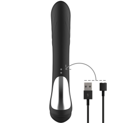 BLACKSILVER - JAMIE RECHARGEABLE SILICONE RABBIT STIMULATOR BLACK