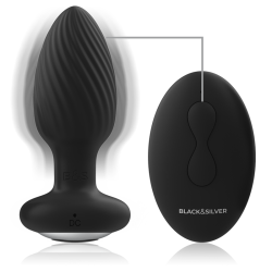 BLACKSILVER - WELLS PLUG SILICONE ANAL ROTATOR REMOTE CONTROL