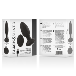 BLACKSILVER - WELLS PLUG SILICONE ANAL ROTATOR REMOTE CONTROL