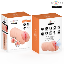 INTENSE DEEP TOUCH - KRISTA MASTURBADOR ANO Y VAGINA CON EFECTO SUCCION, VIBRACION Y VOZ CON CONTROL REMOTO 1.2KG
