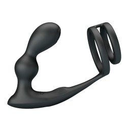 MR PLAY - ANILLO PARA PENE CON PLUG ANAL CON VIBRACIÓN CONTROL REMOTO