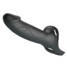 PRETTY LOVE - LONDON UNIVERSAL HARNESS WITH SILICONE STRAP-ON DILDO BLACK 16.8 CM