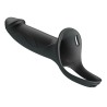 PRETTY LOVE - LONDON UNIVERSAL HARNESS WITH SILICONE STRAP-ON DILDO BLACK 16.8 CM