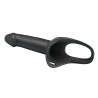 PRETTY LOVE - LONDON UNIVERSAL HARNESS WITH SILICONE STRAP-ON DILDO BLACK 16.8 CM